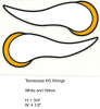 Viking Horns white, Yellow Ring outlined in black mini helmet decals (TN vikings HS)